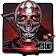 Neon 3D tech blood skull theme icon