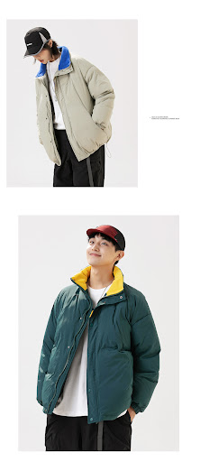 Title 5, Mens Stand Collar Pure Color Cotton Thickened ...