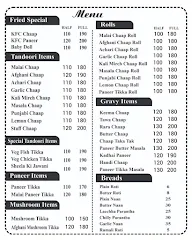 Panj Tara menu 1