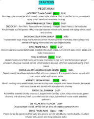 The Delhi Project menu 1