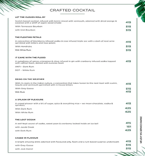 Antidot Waterbar Cafe menu 