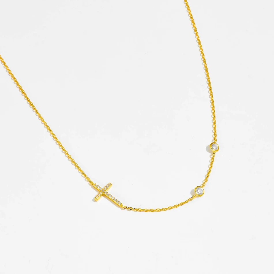 Special-interest Design 18k Golden Cross S925 Silver Necklace, embodying faith and timeless elegance. A beautiful piece 
