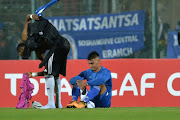 Clayton Daniels looks dejected during the CAF Confederation Cup Final, 2nd Leg match between SuperSport United and TP Mazembe at Lucas Moripe Stadium on November 25, 2017 in Pretoria, South Africa.