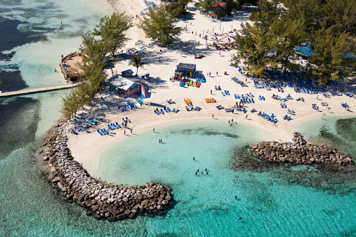 coco.jpg - An aerial view of CocoCay in the Bahamas, a private island reserved just for cruise ship guests and run by Royal Caribbean.