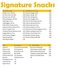 Signature Snacks menu 2