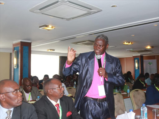 Bishop Samuel Welimo address a past function last week in Nairobi/BRIAN OJAMAA