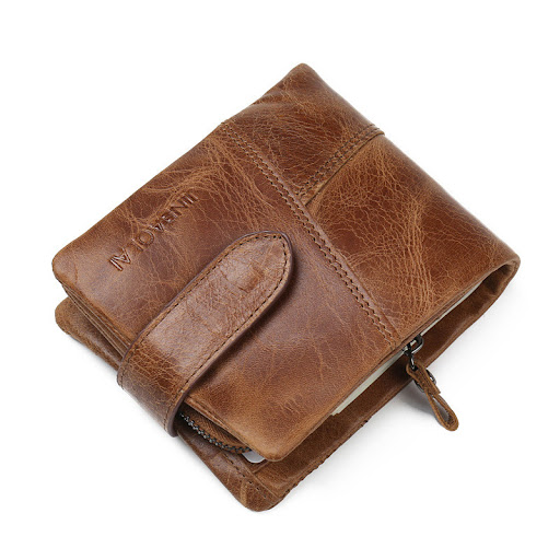 Title 5, Mens First Layer Cowhide Leather Short Wallet ...