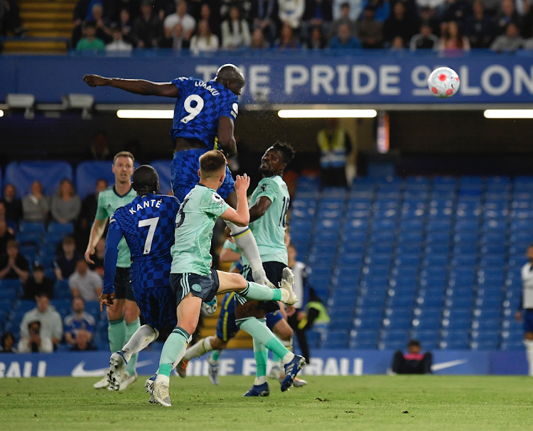 Chelsea's Romelu Lukaku in action against Leicester City