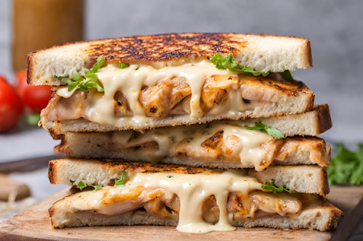 Grilled Chicken Spicy Mayo Cheese Grilled Sandwich