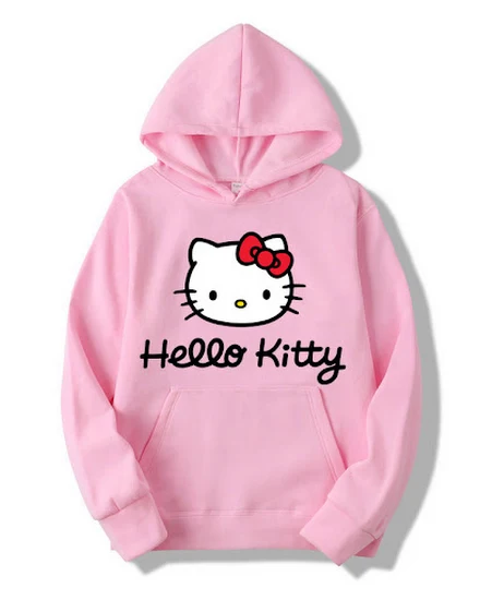 2024 New Fashion Women Hoodie Hello Kitty Cartoon Anime M... - 0