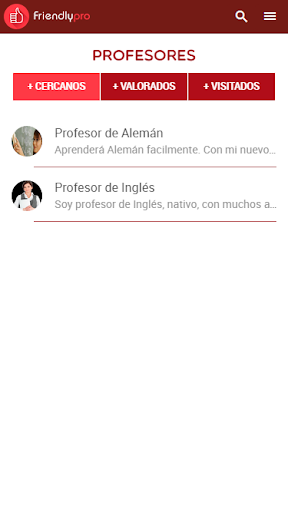 FriendlyPro_Profesores