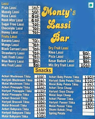 Monty's Lassi Bar menu 1