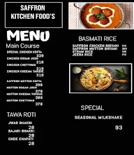 Saffron Kitchen Foods menu 1