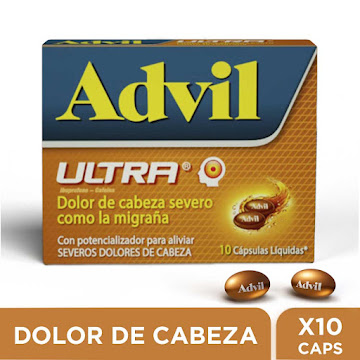 Advil Ultra Ibuprofeno + Cafeína 200mg/65mg Haleon Caja x 10 Cápsulas  