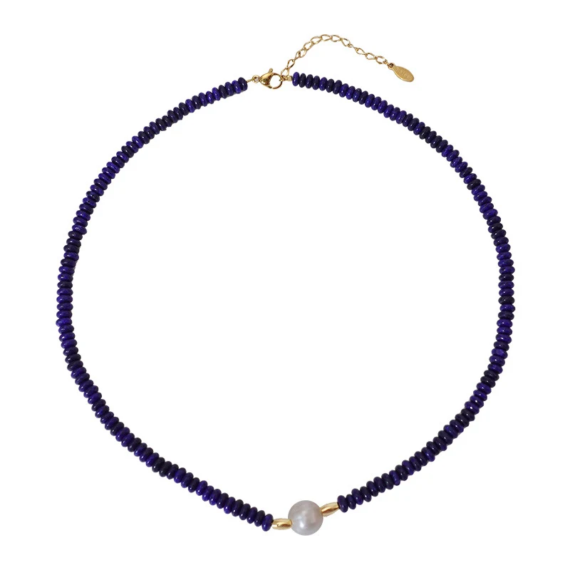 Collier de perles en pierre naturelle pour femmes, vintage double, un bijou intemporel pour un style élégant et sophistiqué.