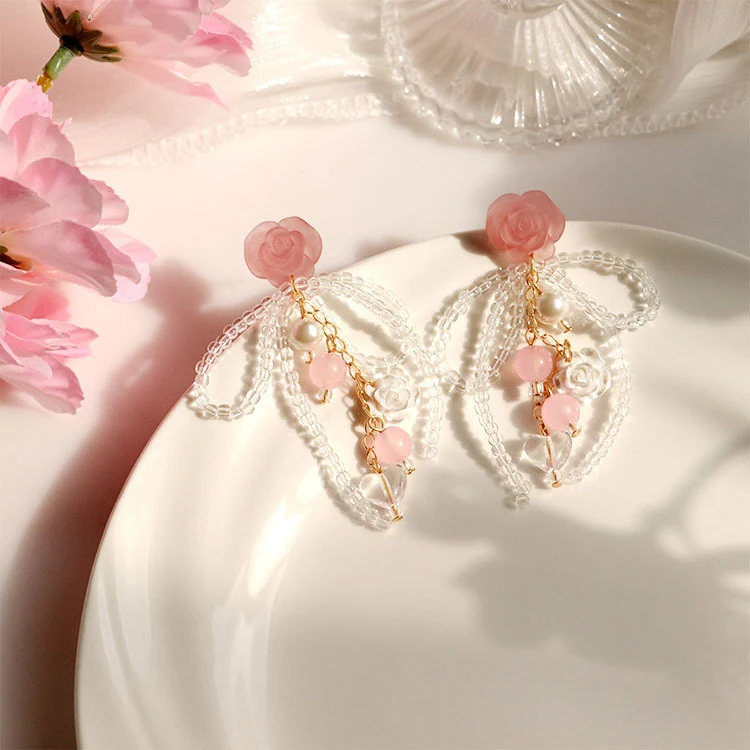 Title 6, Summer Sweet Date Rice Ball Bow Tie Earrings