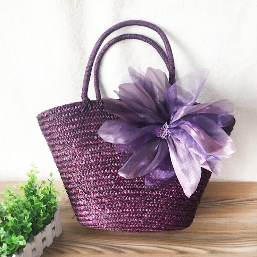 Title 5, Fashionable Natural Wheat Straw Woven Shoulder ...