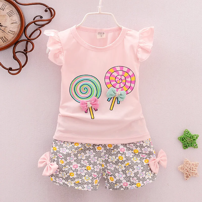 Title 5, Baby Cartoon Lollipop Vest Suit for toddlers an...