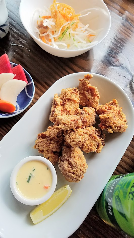 Marukin Ramen Updated Menu, Marukin Ramen changed out the aioli that used to accompany the chicken karaage (Japanese style fried chicken) with a Japanese style tartar sauce, dish of light shredded daikon salad with ume plum vinaigrette and nukazuke, or Japanese pickled vegetables