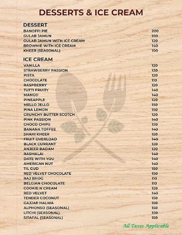 Crossroads Restaurant menu 