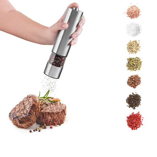 Title 4, Electric Salt and Pepper Grinder Set 2 Pack Ele...