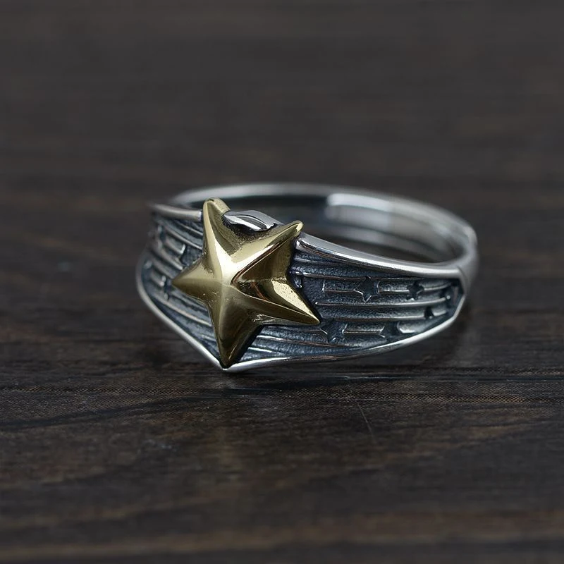 S925 Silver Vintage Thai Silver Index Finger Ring, an adjustable and stylish ring perfect for a bohemian, elegant fashio
