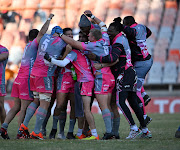 The Pumas celebrate after beating the Cheetahs during the Carling Currie Cup semifinal at Toyota Stadium in Bloemfontein.