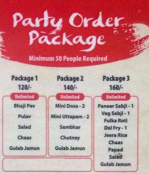 Jay Nilkanth Food menu 