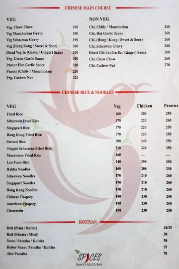 The Spices Fusion Dhaba menu 