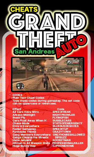 Cheats GTA San Andreas