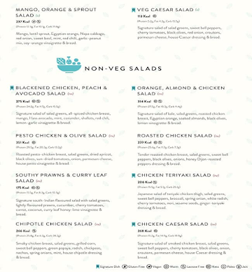 Salad Days menu 