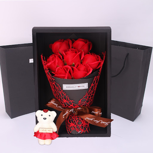 Title 4, Simulation 7 Rose Soap Flower Gift Box Small Bo...
