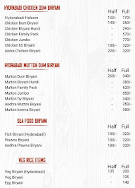 The Big Re Taj Restaurant menu 1