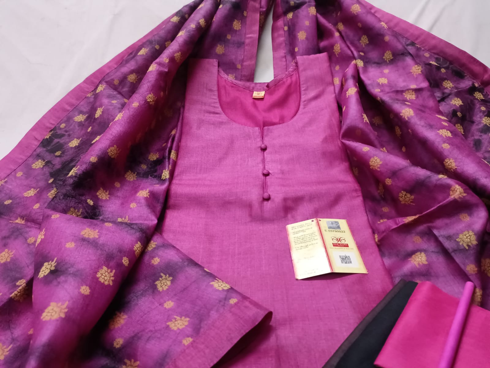 pure silk tassar semistich kurta