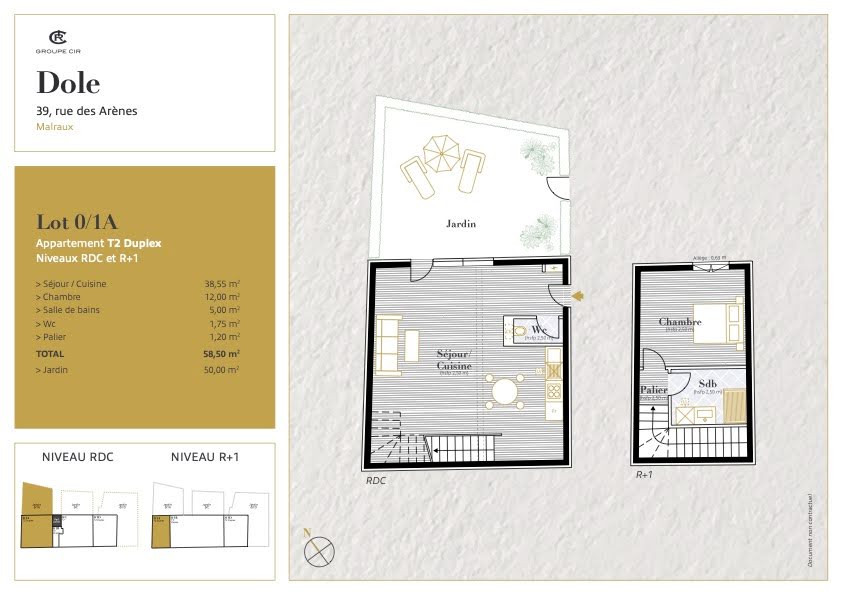 Vente appartement 2 pièces 58.5 m² à Dole (39100), 397 000 €