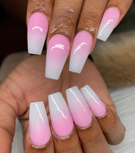 Angle Crush pink ombre nail designs