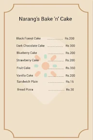 Narang's Bake 'n' Cake menu 1