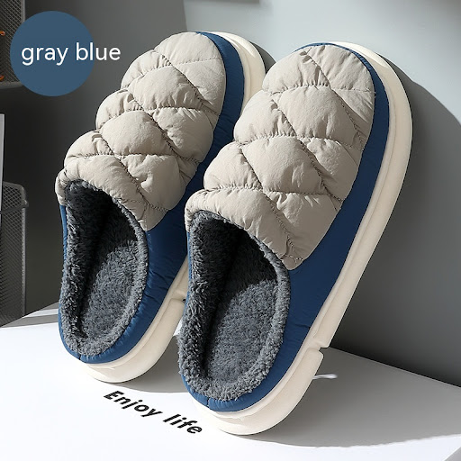 Title 7, Mens Large Size Cotton Slippers Home Plush War...