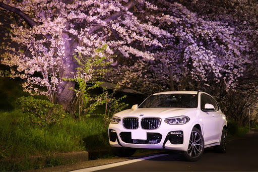 X3 の夜桜 桜と愛車 桜 一眼レフに関するカスタム メンテナンスの投稿画像 車のカスタム情報はcartune