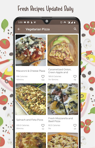 Screenshot Burger and Pizza Recipes