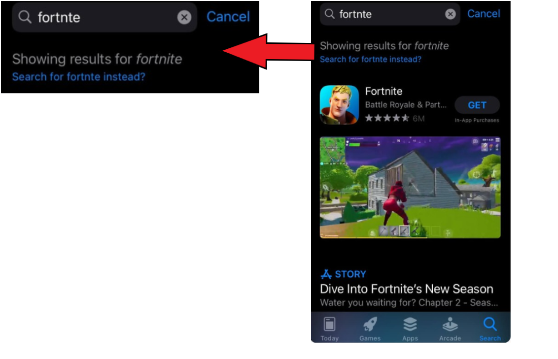 Auto Correct fortnite word