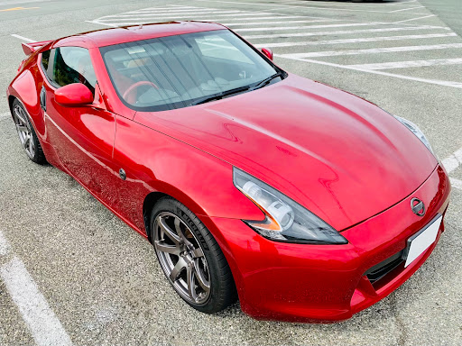 日産 フェアレディZ Z34 クスコ フロント牽引フック キャンディレッド塗装 日産 フェアレディZ Z34 クスコ フロント牽引フック キャンディ