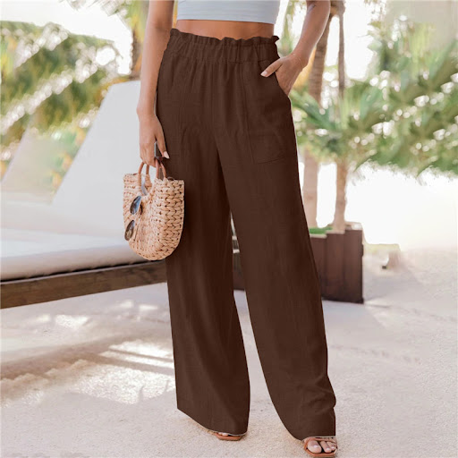 Title 6, Casual Fashion Ruffled Patch Pocket Wide Leg Pa...