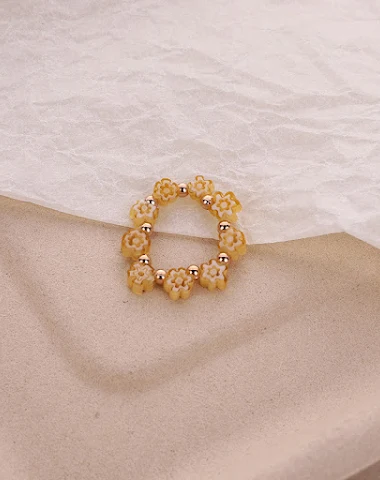 Bague index fleur en lucite pour fe - 1