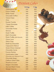 Cake 'O' Bake menu 1