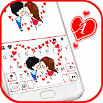 Cover Image of Descargar Cartoon Couple Hearts Keyboard Theme 1.0 APK