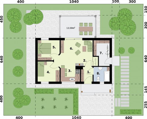 Miami C dom mieszkalny, całoroczny - Rzut parteru