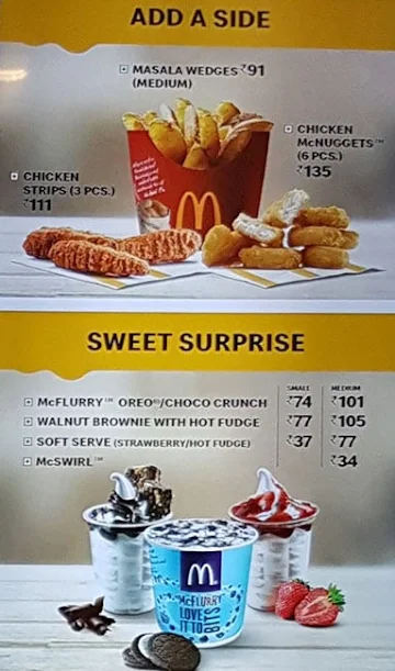 McDonald's menu 