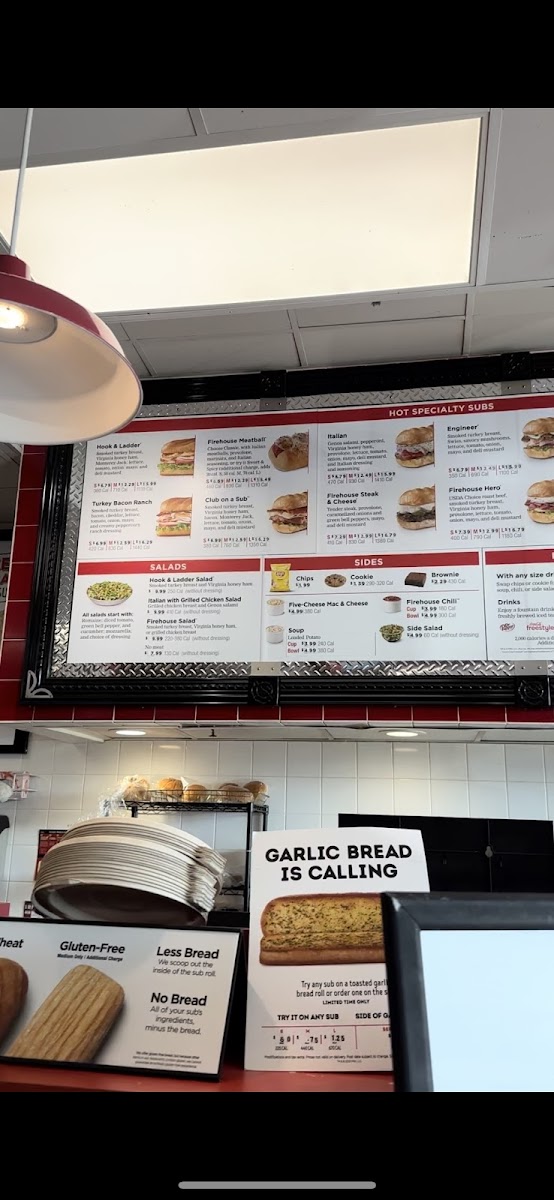 Firehouse Subs gluten-free menu