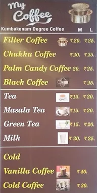 My Coffee menu 1